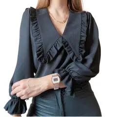 ME MATO TIENDA - Blusa negra mujer cuello bobo tienda Me Mato