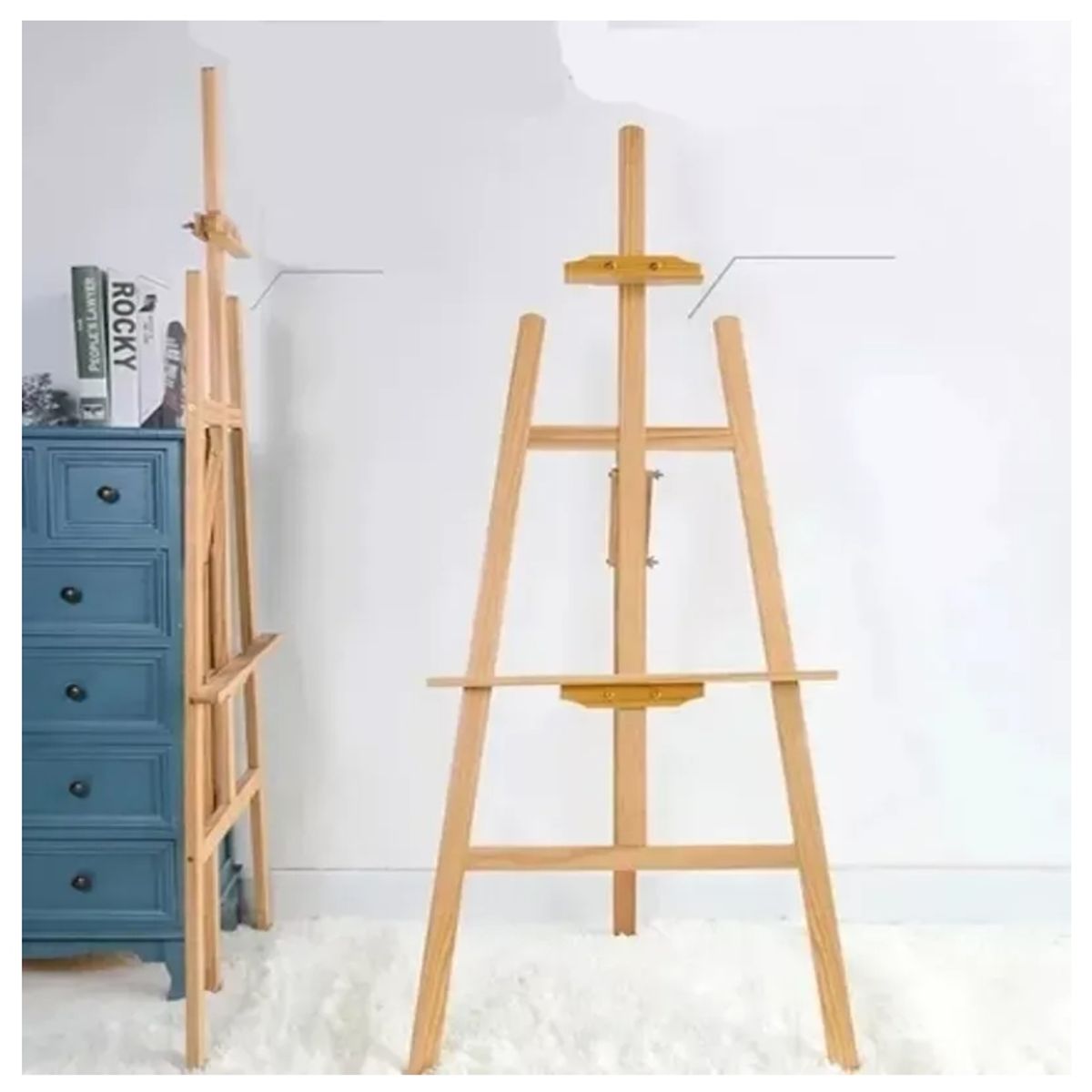 GENERICO - Atril Caballete Para Pintar De Madera Ajustable 90cm