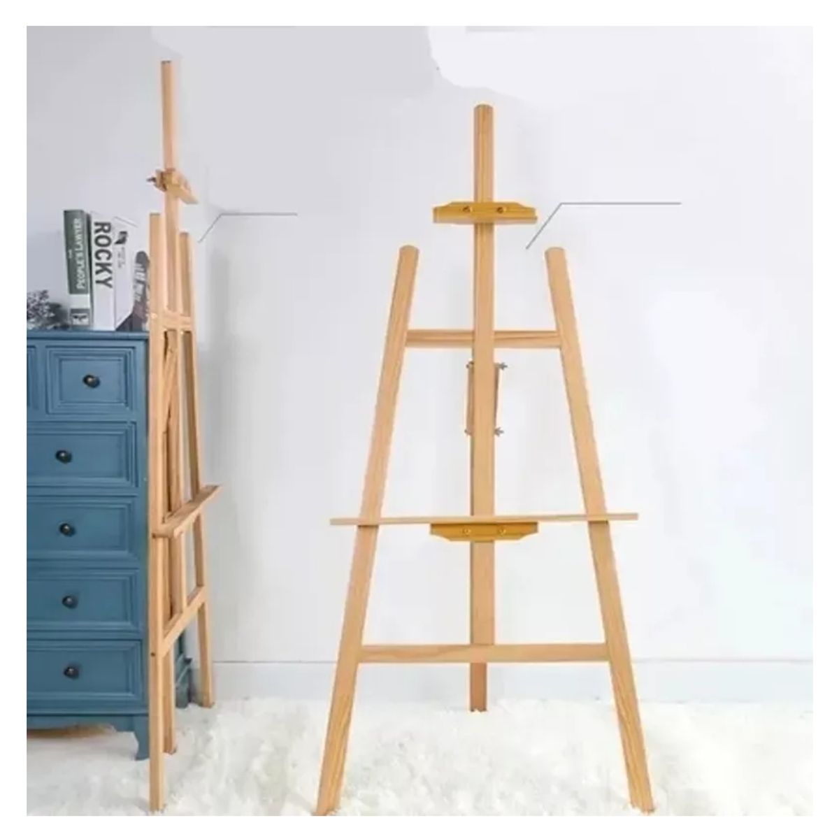 GENERICO - Atril Caballete Para Pintar De Madera Ajustable 90cm