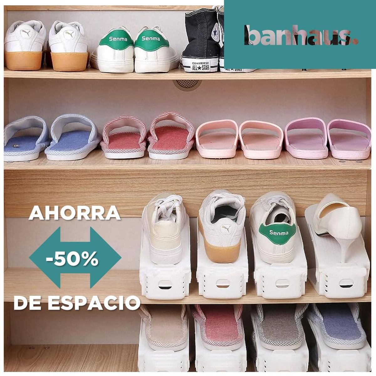 CASATUA - Organizador Zapatos Soporte Alzador Zapatero Banhaus Set 8
