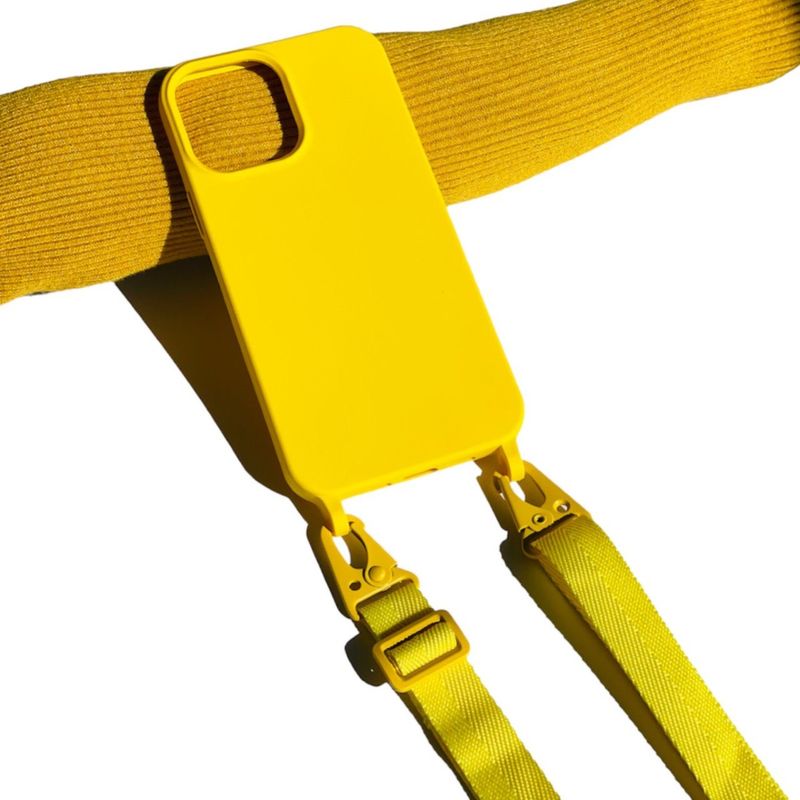 GENERICO - Carcasa Para iPhone 13 Pro Colgante Ajustable Amarillo