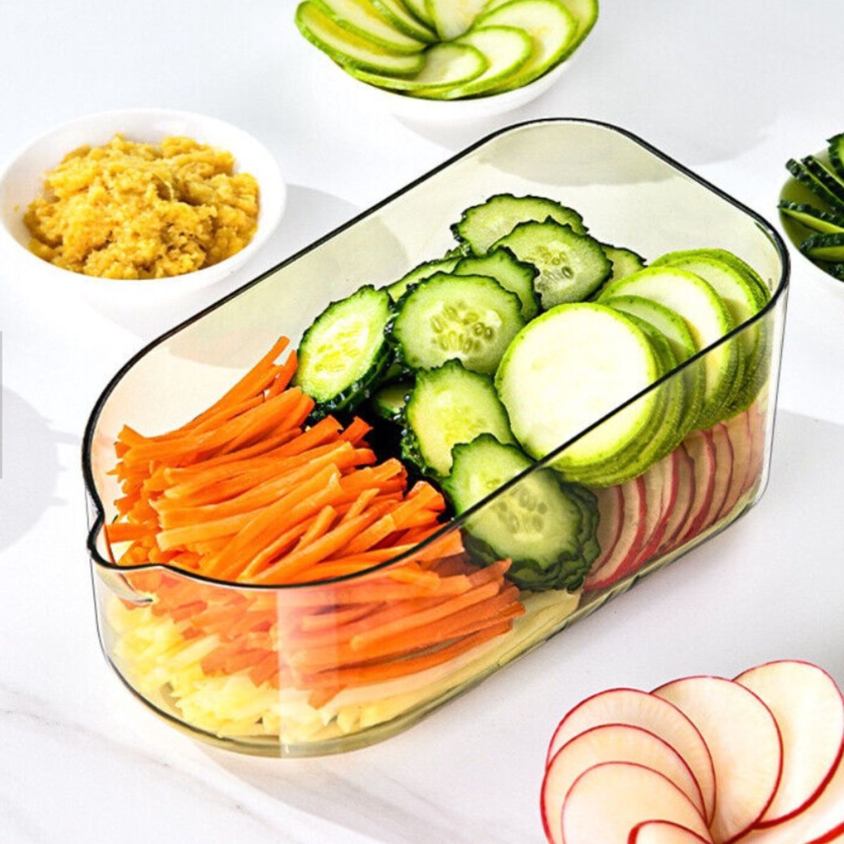 GENERICO - Cortador de verduras multifunción transparente