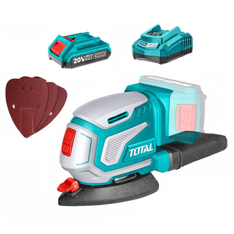 TOTAL TOOLS - Lijadora Orbital De Palma 20v Bateria  Cargador Total