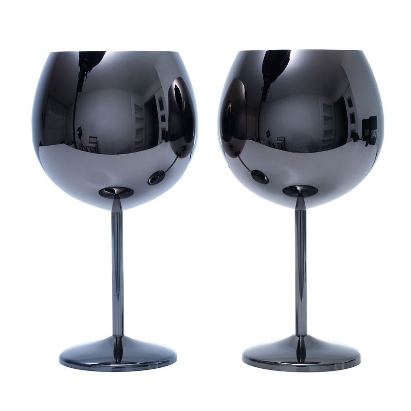 ZZ ZABLEZ - Copones Elegantes de Acero Inoxidable Negros Gin Cocktail