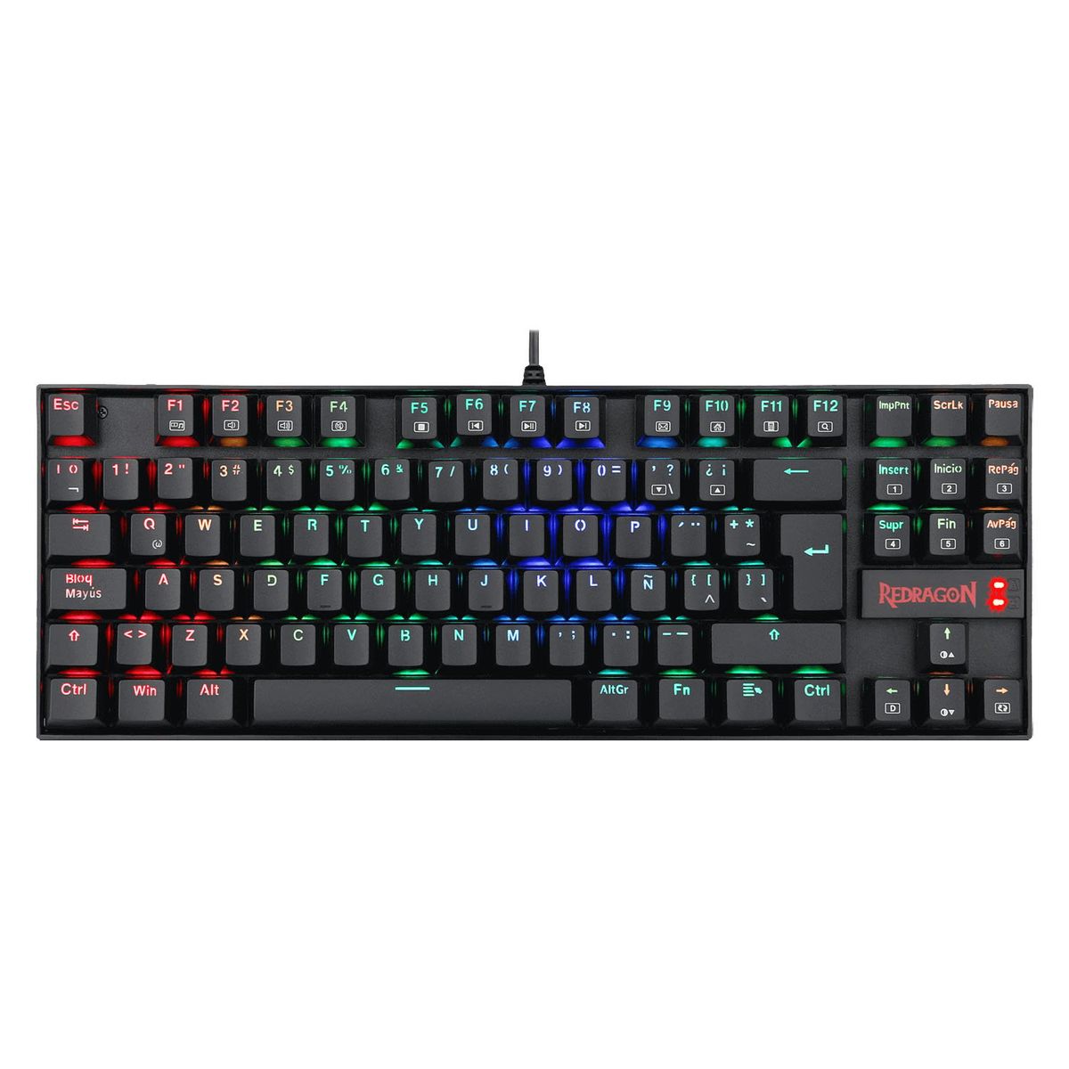 REDRAGON - Teclado Mecanico Kumara Black K552RGB-1R Español Switch Red