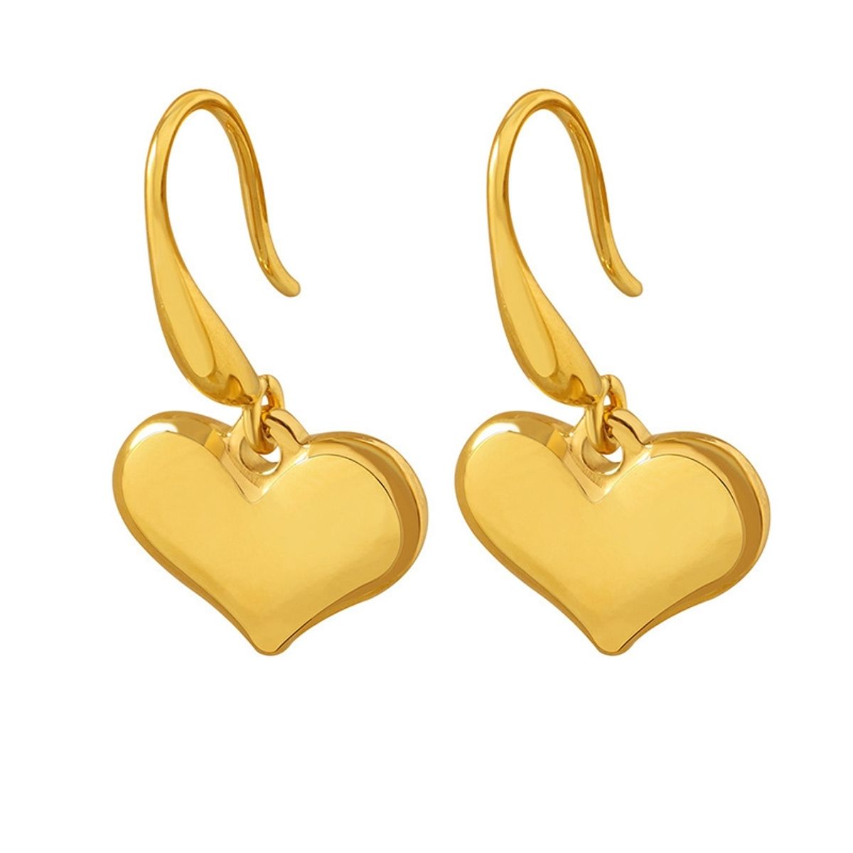 LUX JOYAS - Aros Baño Oro Amarillo 18k Gancho Corazón