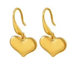 LUX JOYAS - Aros Baño Oro Amarillo 18k Gancho Corazón