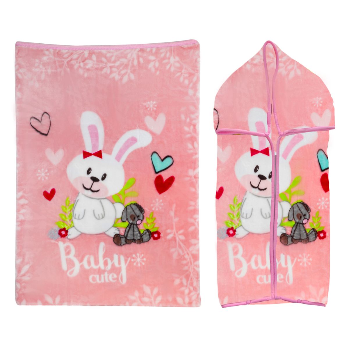 BEBESIT - Saco con Broche Conejo Rosa Bebesit