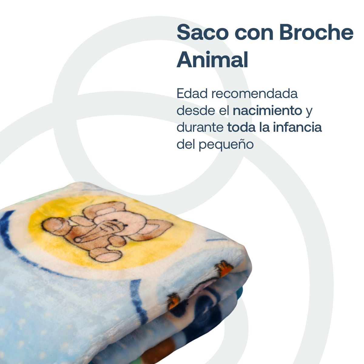 BEBESIT - Saco con Broche Animal Celeste Bebesit