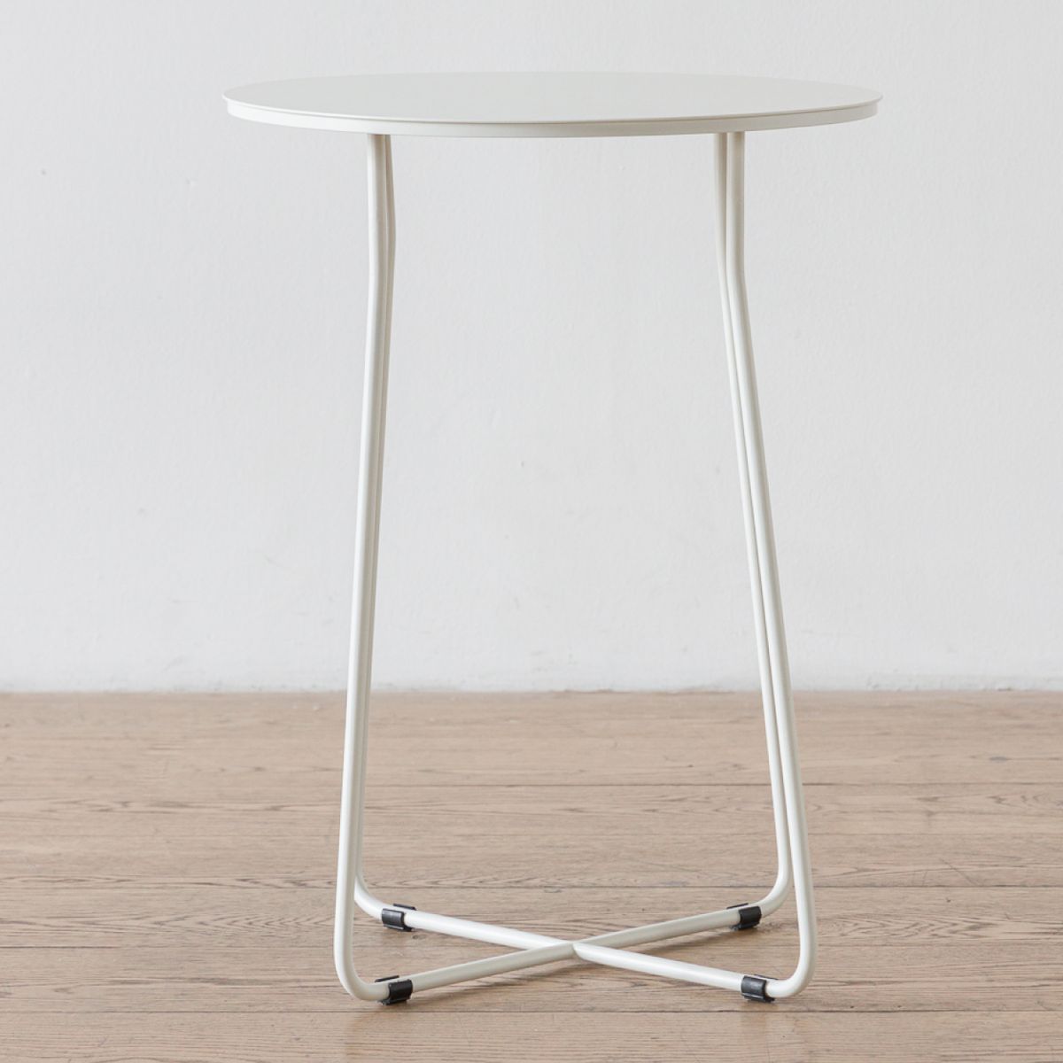 AMOBLE - Mesa Lateral Marchena Circular Metal Blanca V Amoblé