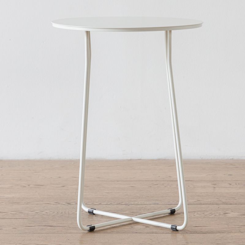 AMOBLE - Mesa Lateral Marchena Circular Metal Blanca V Amoblé.