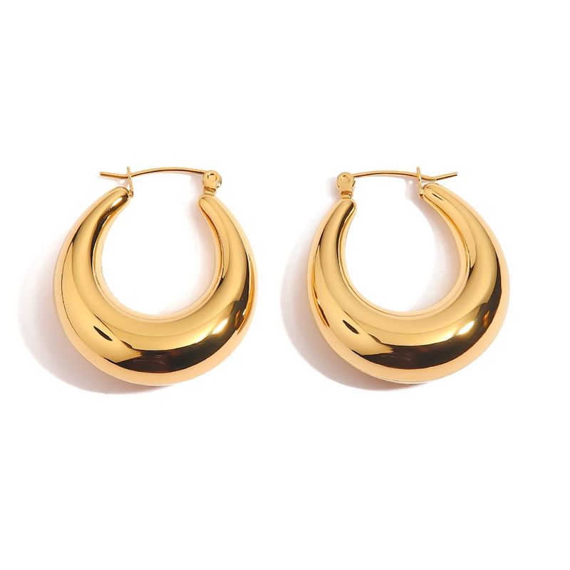 LUX JOYAS - Aros Baño Oro Amarillo 18k Argolla Bote