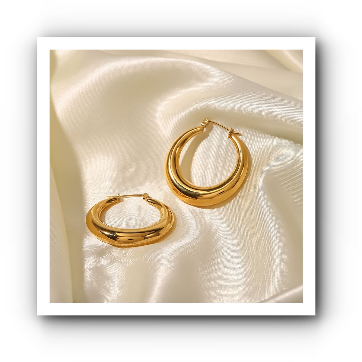 LUX JOYAS - Aros Baño Oro Amarillo 18k Argollas Bote