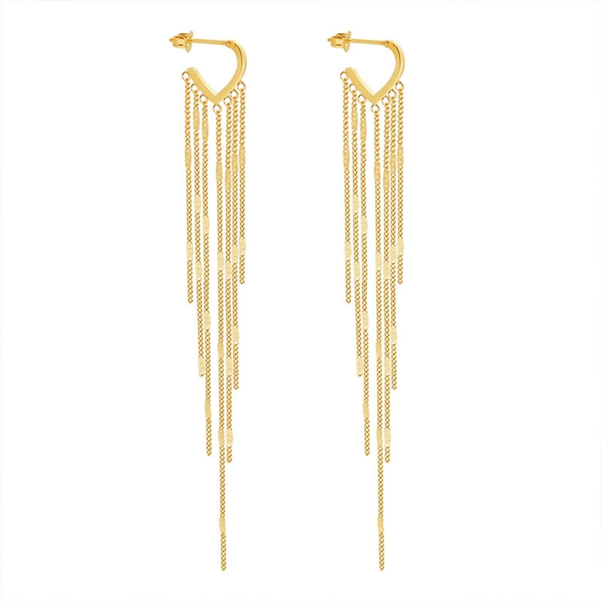 LUX JOYAS - Aros Baño Oro Amarillo 18k Argollas Tornillo Cadenas