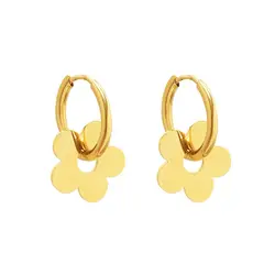 LUX JOYAS - Aros Baño Oro Amarillo 18k Argollas Flor