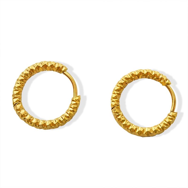 LUX JOYAS - Aros Baño Oro Amarillo 18k Argolla Diseño