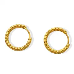 LUX JOYAS - Aros Baño Oro Amarillo 18k Argollas Diseño