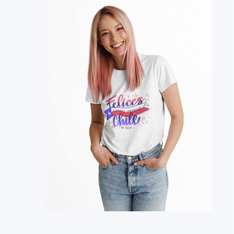 GENERICO - Polera Mi 18 Querido Chile Estampada