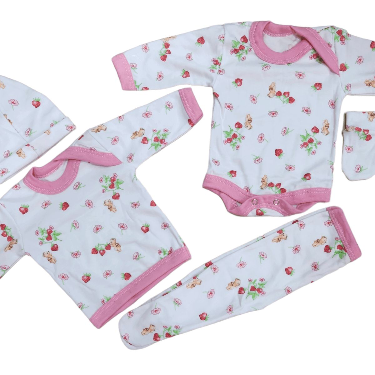 AGW - Pack 3 Ajuar Estampado Bebé (niña). 15 Unidades