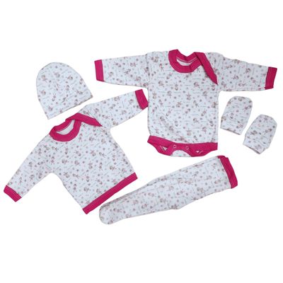 Imagen 1 del producto Ajuar Estampado Bebé (niña). 5 Unidades