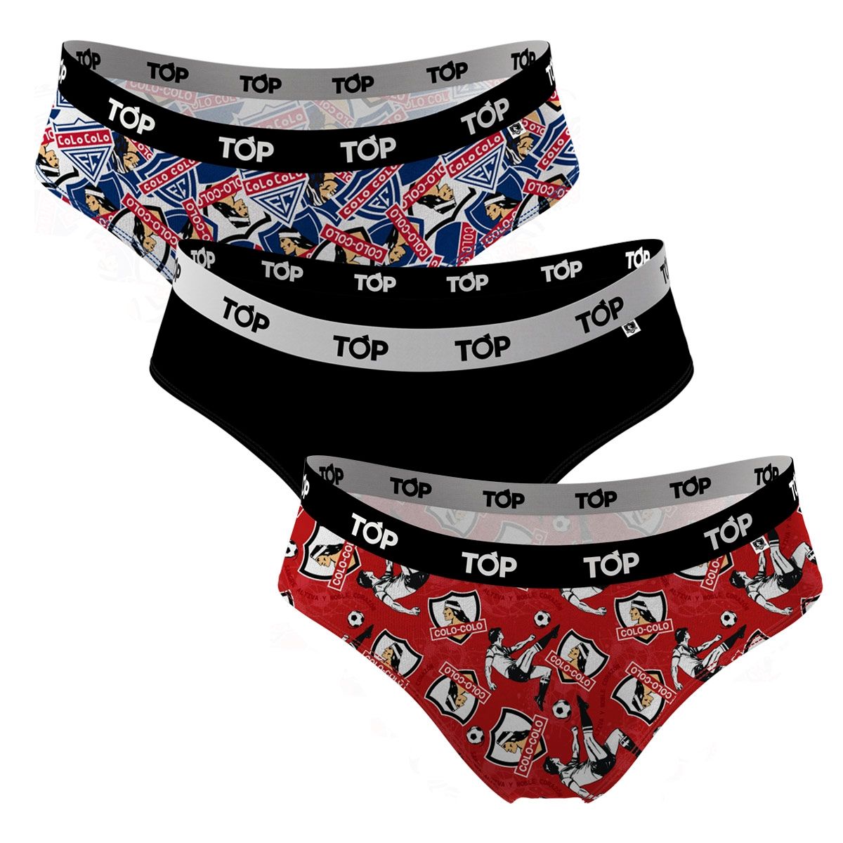 TOP - Calzón Bikini Algodón Pack 3 Colo Colo C1 Top.