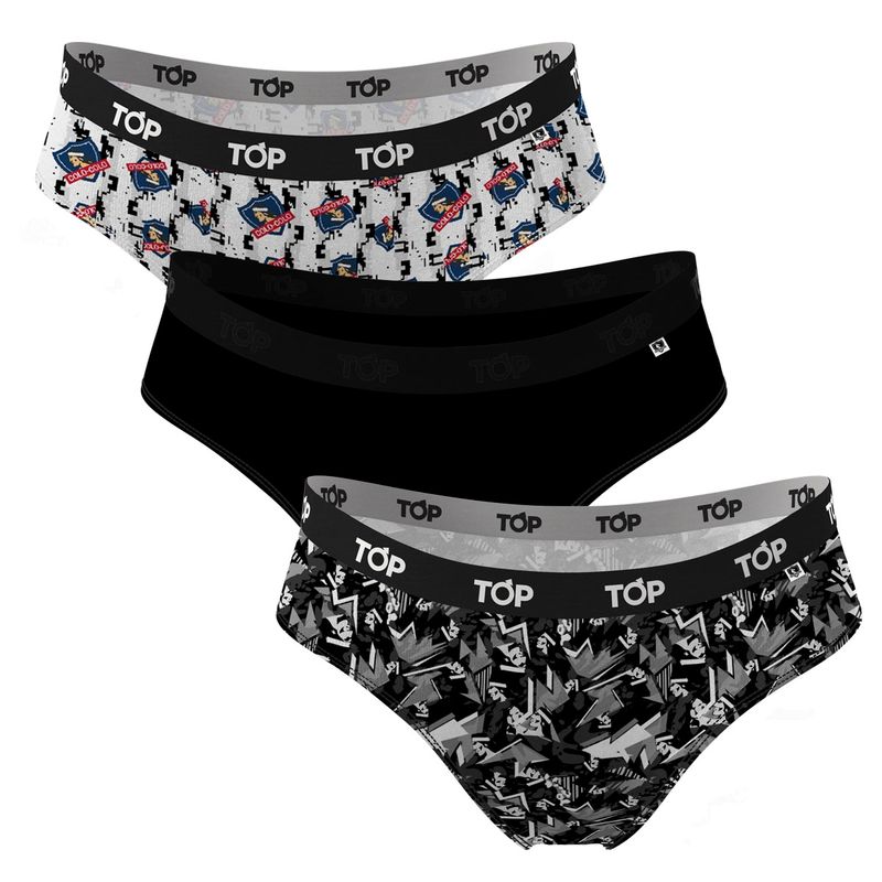 TOP - Calzón Bikini Algodón Pack 3 Colo Colo C2 Top.