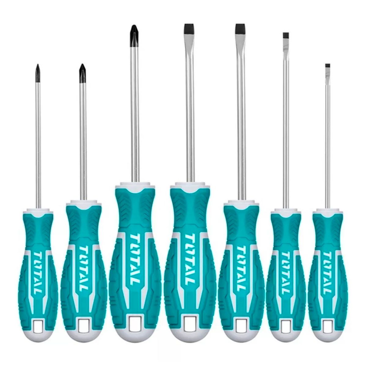 TOTAL TOOLS - Kit Set Juego Destornilladores 7 Piezas Total Tht2506072