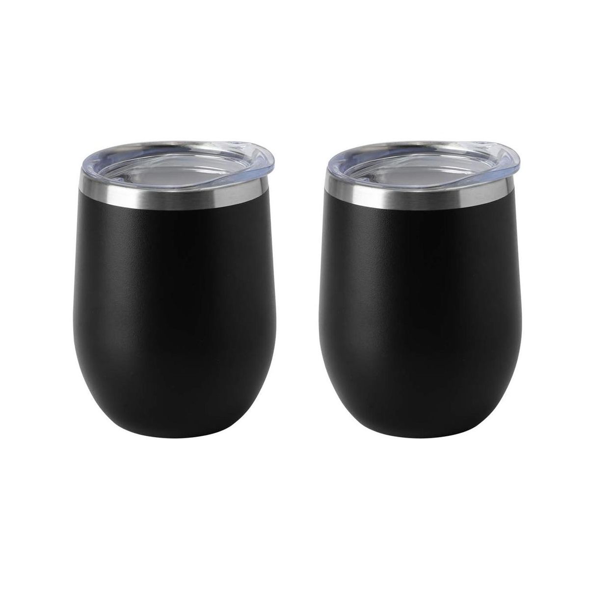 CASATUA - Vasos Termicos Acero Inoxidable Frío-Calor 340ml Set 2 unids - Negro