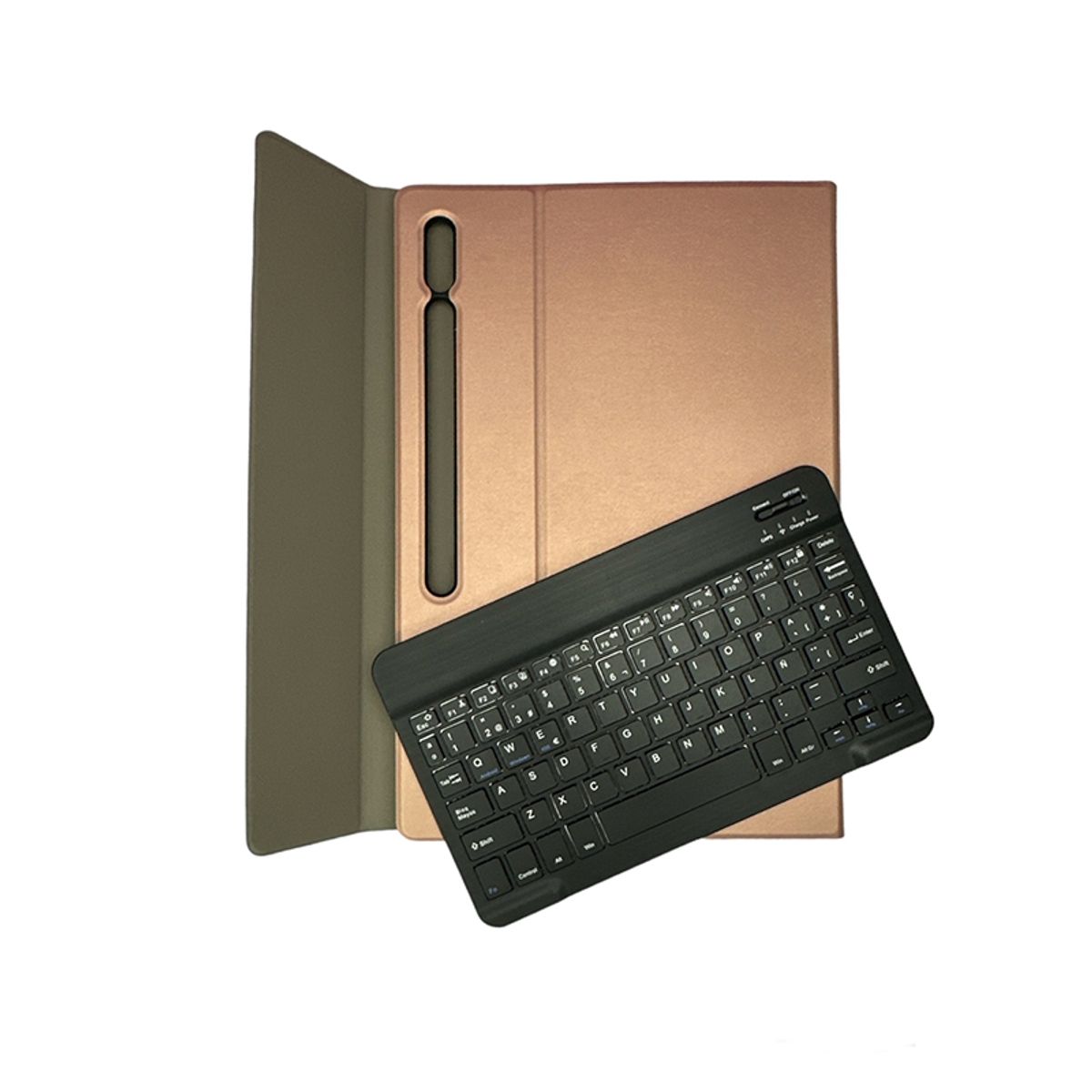 JOIGO - Funda Con Teclado Con Ñ Para Samsung Galaxy Tab S8 Ultra Rosa