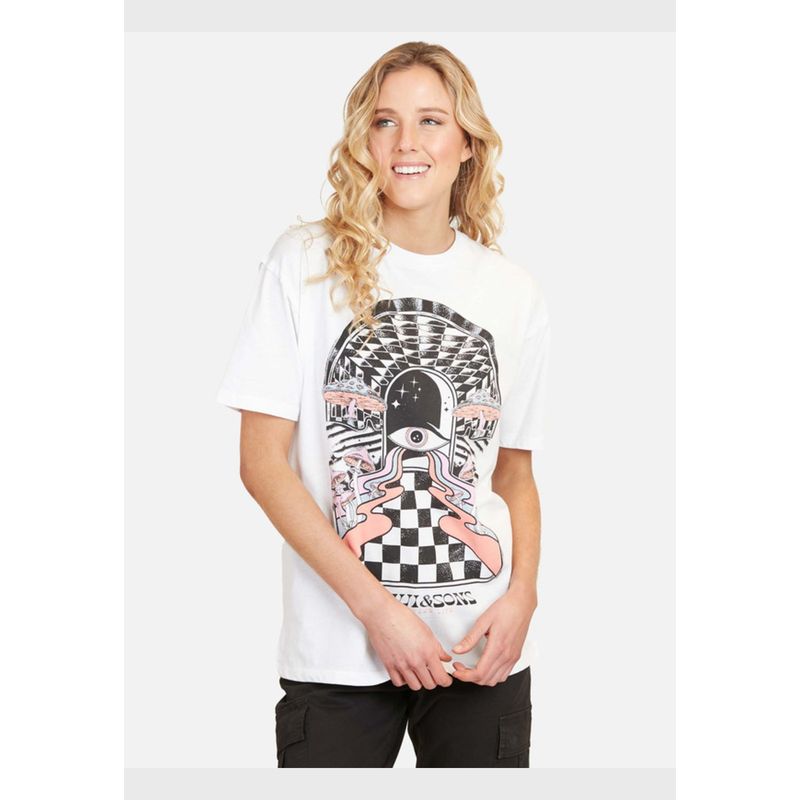 MAUI AND SONS - Polera The Eye Mujer Blanco