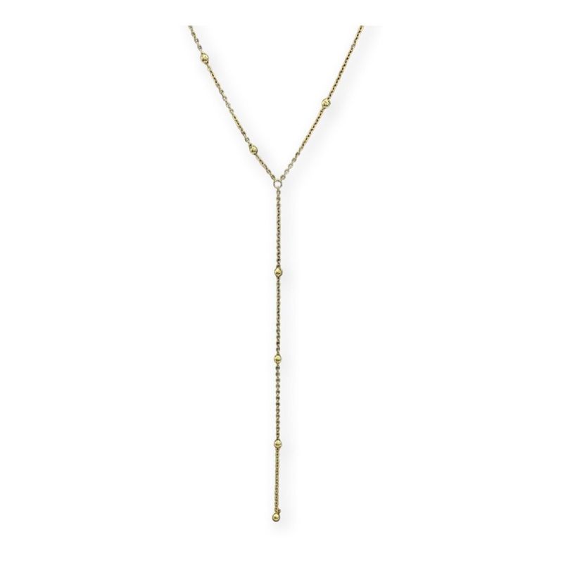 GENERICO - Collar Dama Bolitas Esferas Plata S925 Baño Oro +caja