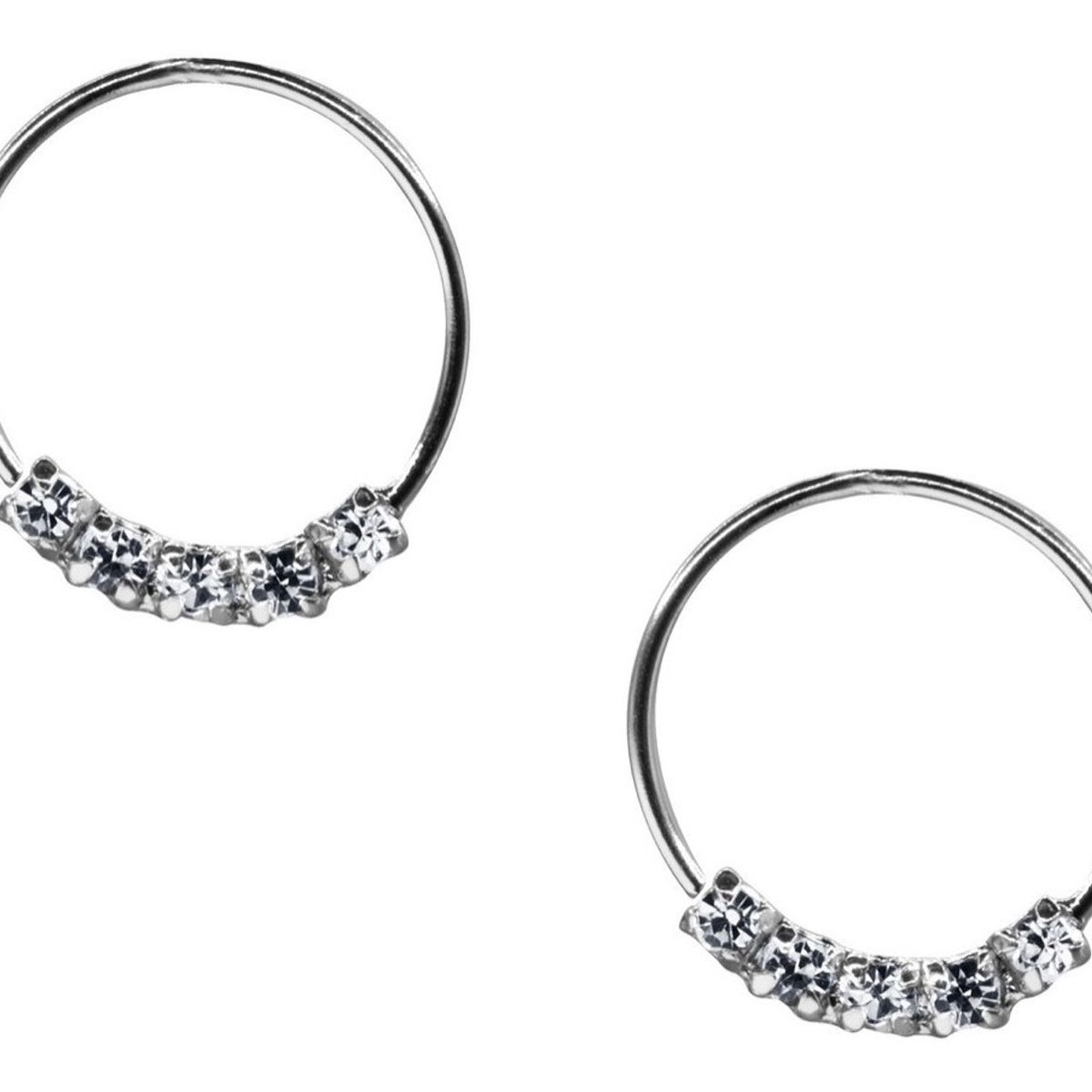 GENERICO - Aros Piercing Septum Circones Blancos Plata Fina 925 + Caja