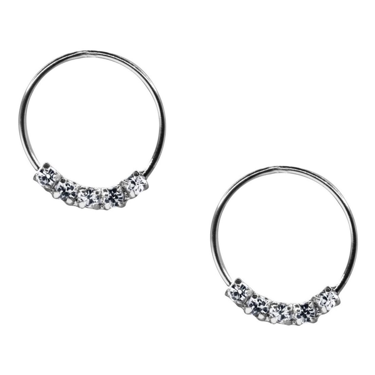 GENERICO - Aros Piercing Septum Circones Blancos Plata Fina 925 + Caja