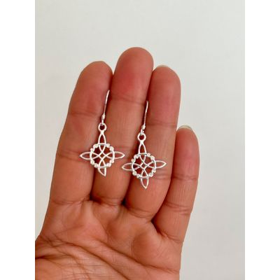 Imagen 2 del producto Aros Nudo De Bruja Proteccion Colgante Amuleto Plata 925