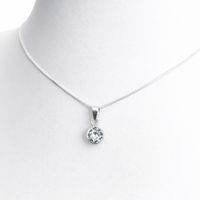 Collar Mujer Punto De Luz Con Circón Plata Italiana Ley 925