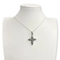 GENERICO - Collar Cruz Nudo Celta Protección Plata Ley 925 Mas Caja