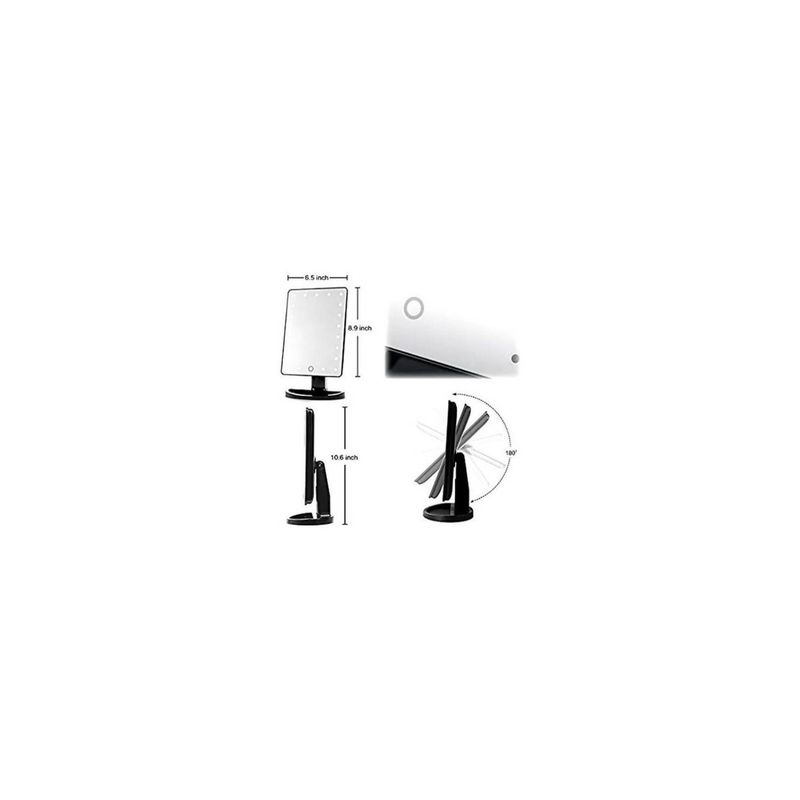 U BUY - Espejo 16 Luz Led Tactil Maquillaje Usb Portatil Giratorio.