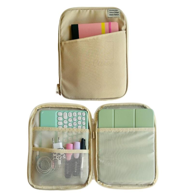 GENERICO - Funda Bolso Multifuncional Para Tablet iPad 11 Pulgadas Crema