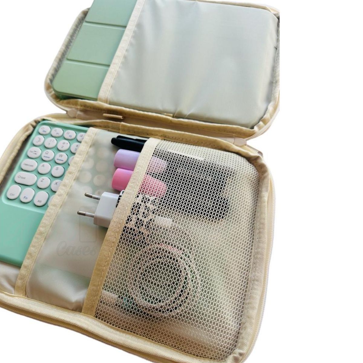 GENERICO - Funda Bolso Multifuncional Para Tablet iPad 11 Pulgadas Crema