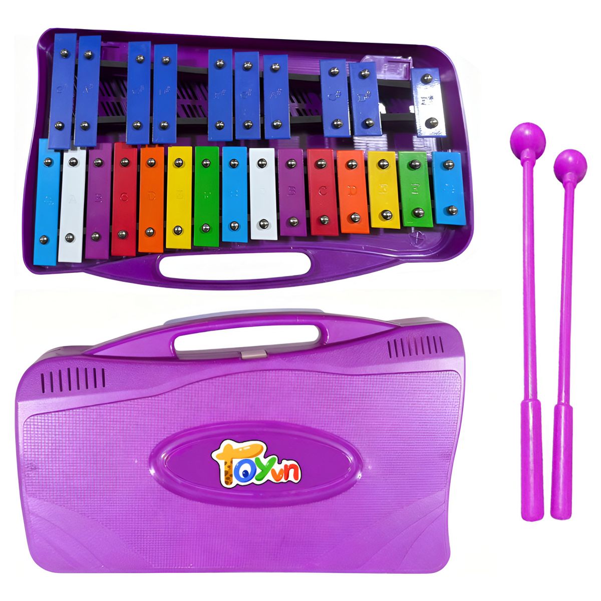 TOYUN TOYUN - Metalófono 25 Notas Cromático Didáctico  Púrpura
