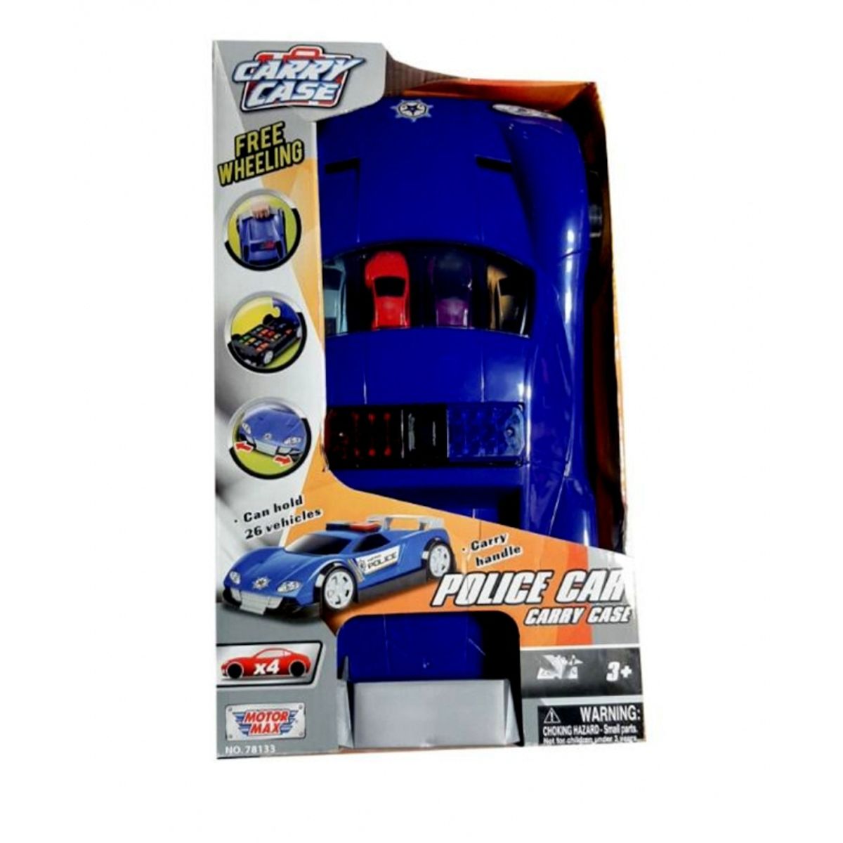 MOTORMAX - MOTORMAX 78133 POLICE CAR CARRY CASE INCLUDES 4 PC 3 PULG