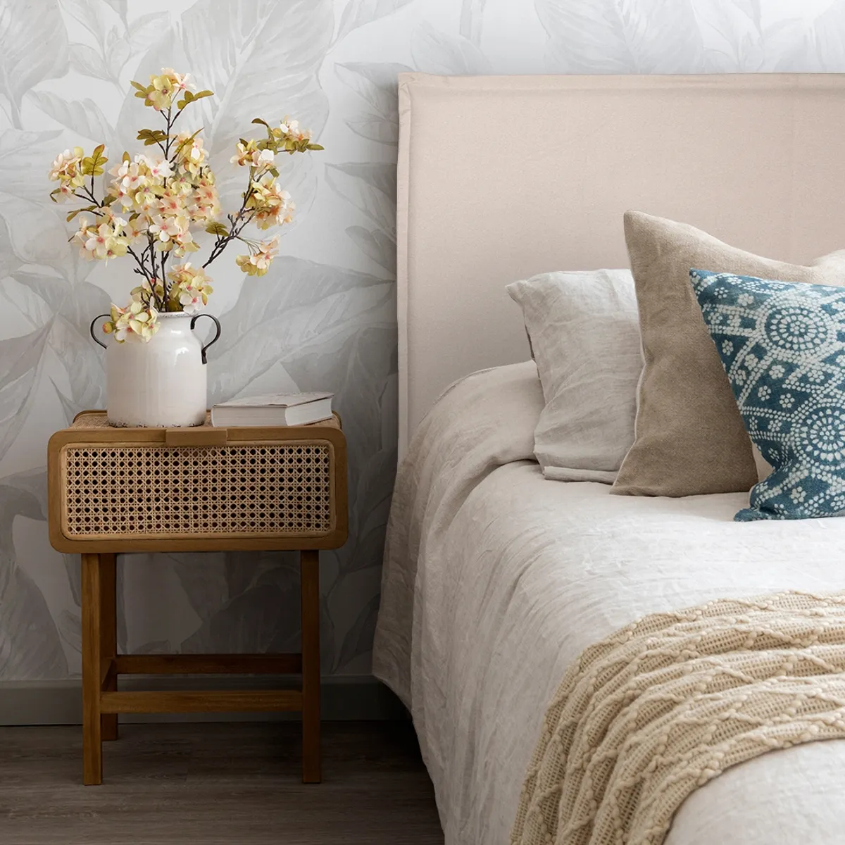 KABECEROS - RESPALDO LAVABLE FUNDA PESTAÑA - DOS PLAZAS -  ALGODÓN CUYA BEIGE