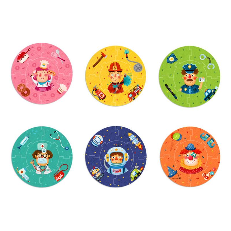 MIDEER - Puzzle 30Pcs Redondo Profesiones MiDeer