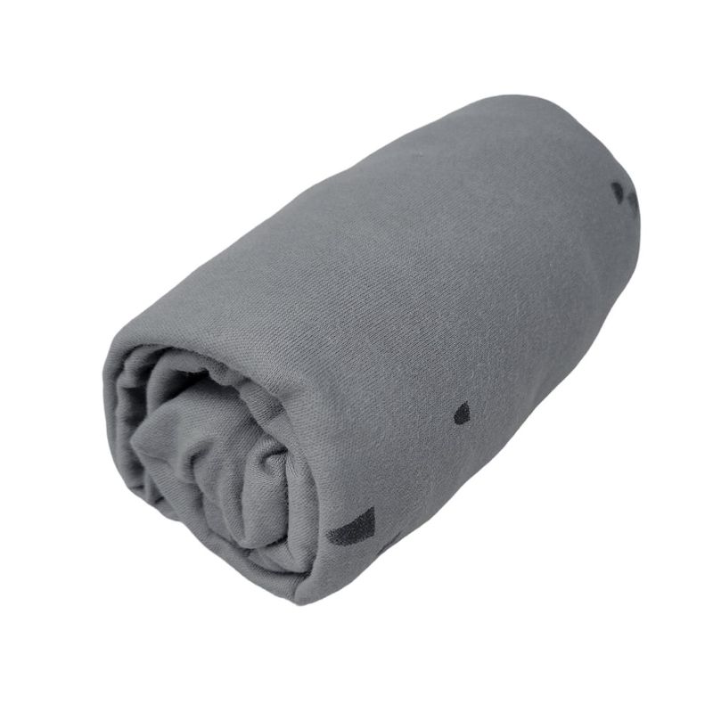 FARFALLINA - Sábana Bajera elasticada colecho estampada gris/azul montañas
