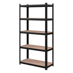ACTUAL - Estante Metálico Negro Capacidad 875 kg x 5 Repisas 180x90x40