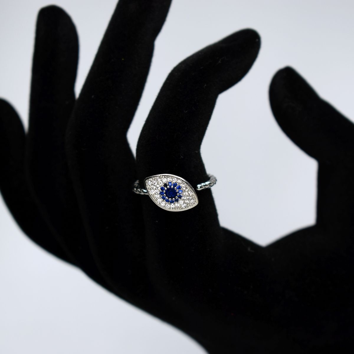 GENERICO - Anillo Antiestrés Ojo Turco Mujer Ajustable Acero Inoxidable