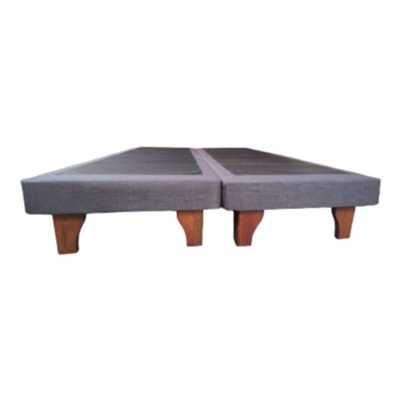 GENERICO - Base de cama  Europea 2 Plazas 190X150cm LINO GRIS OSCURO