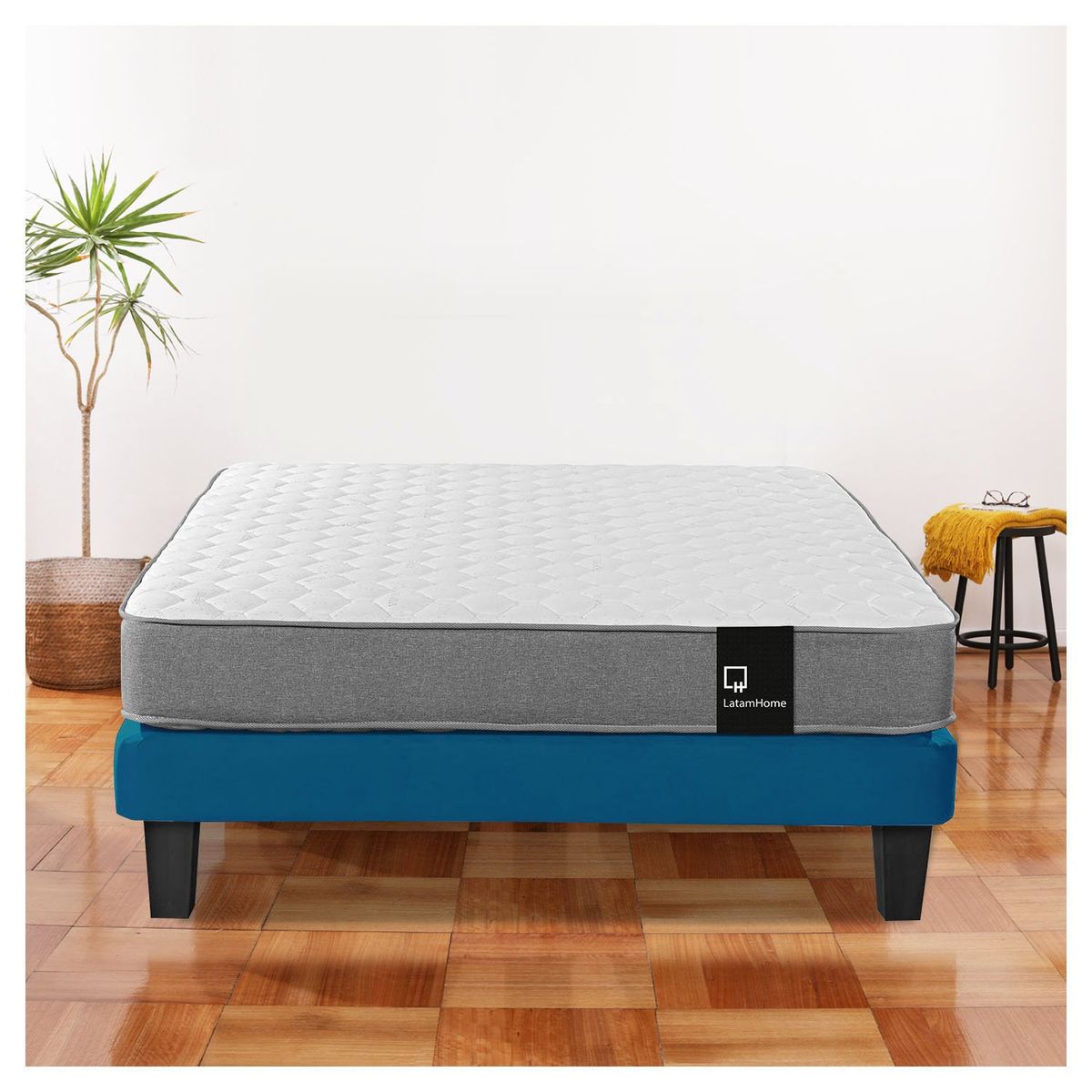 LATAM HOME - Cama Europea Latam Home Zen Best Full Azul Petróleo 135x190 cm