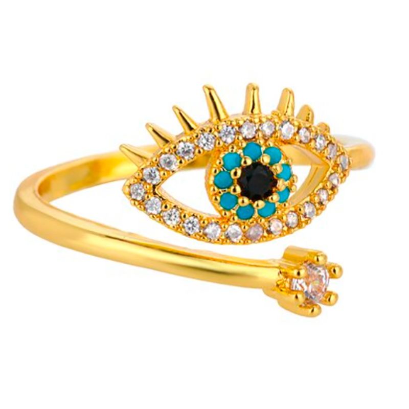 GENERICO - Anillo De Ojo Turco Mujer Ajustable Acero Inoxidable