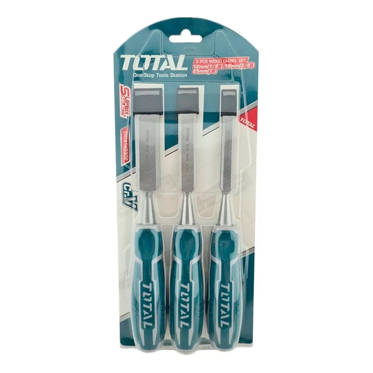 TOTAL TOOLS - Kit Set Juego De Cinceles Para Madera 3 Pcs Total Tht41k0302